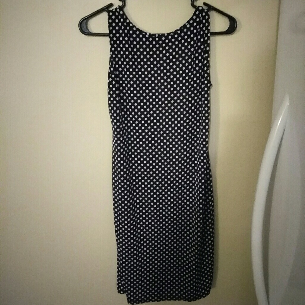 Backless polka dot mini dress